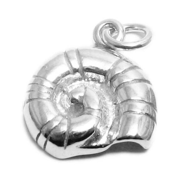 SNAIL SHELL CHARM. STERLING SILVER - Picture 1 of 2